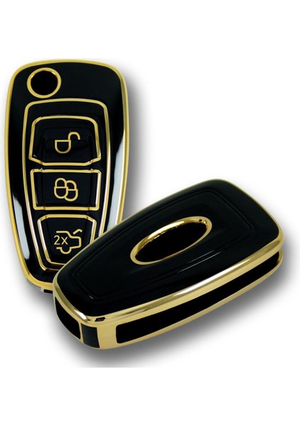 Ford Focus Mondeo 2010+ Sustalı Siyah Oto Anahtar Kumanda Kabı Kılıf Oto Anahtarlık indirimleri