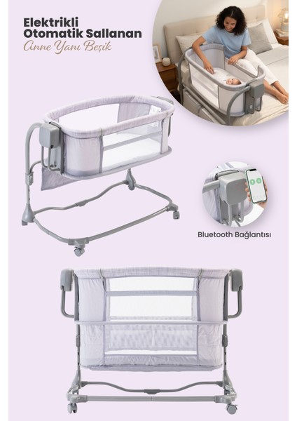 Siena 3in1 Elektrikli Otomatik Sallanır Anne Yanı Beşik Oyun Parkı