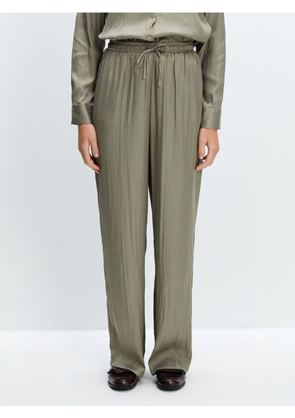 Yeni Sezon Beli Lastikli Saten Kadın Pantolon fiyatları