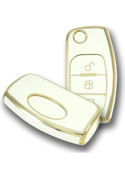 Ford Focus Fiesta Connect 2004 Sustalı Beyaz Oto Anahtar Kumanda Kabı Kılıfı Oto Anahtarlık fırsatları