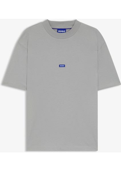 Boss Logo Patch Erkek Gri T-SHIRT.091