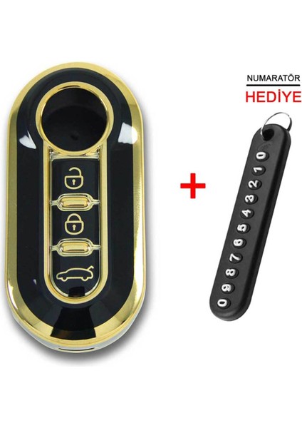 Fiat Doblo 2010 Sustalı Siyah Oto Anahtar Kumanda Kabı Kılıfı Oto Anahtarlık