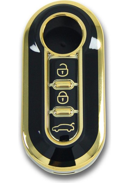 Fiat Doblo 2010 Sustalı Siyah Oto Anahtar Kumanda Kabı Kılıfı Oto Anahtarlık