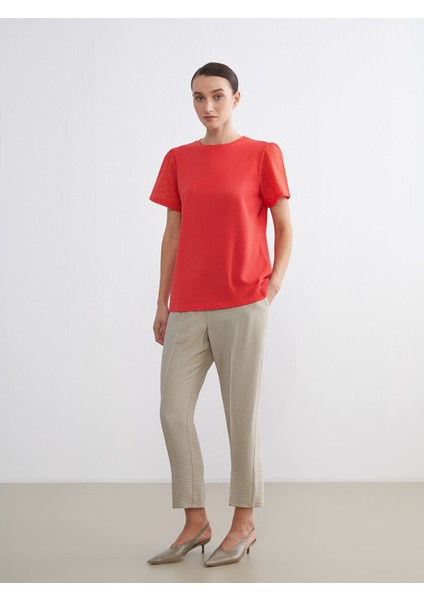 Yeni Sezon Bisiklet Yaka Ajurlu Kadın Tişört fiyatları