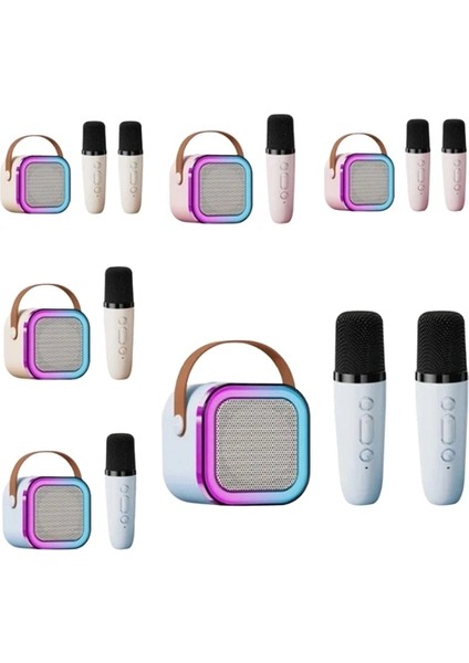 Iki Mikrofonlu Renkli LED Işıklı Karaoke Cihazı fırsatları