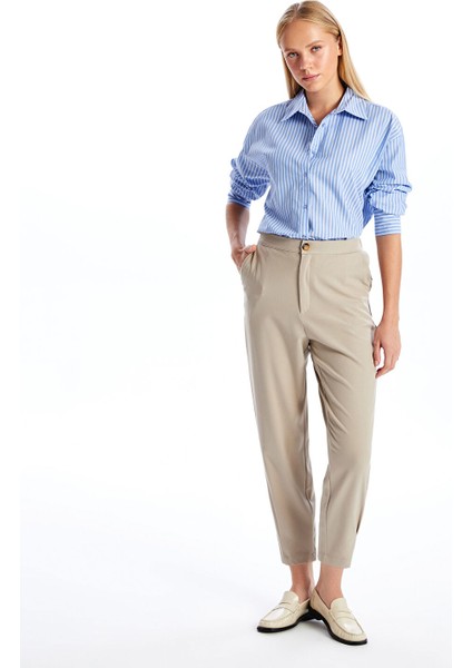 Yeni Sezon Beli Lastikli Rahat Kalıp Kadın Pantolon