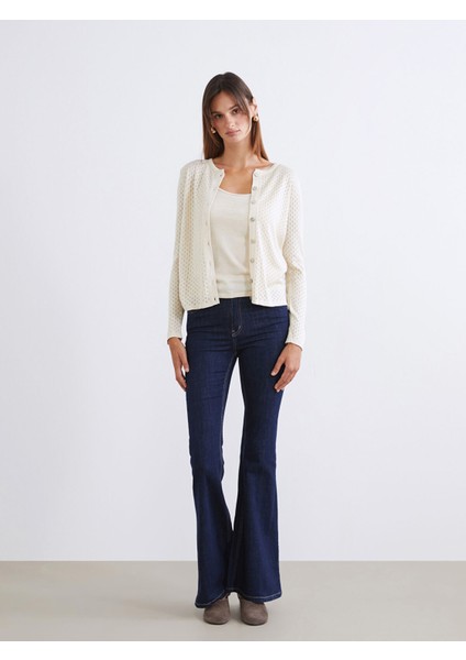 Yeni Sezon Bisiklet Yaka Ajurlu Kadın Triko Hırka fiyatları