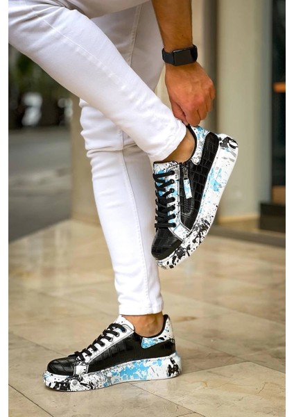 Xmpdby Kb-02 Kuback Bağcıklı Crocodile Siyah Mavi Günlük Erkek Ayakkabı (Numara: 43) fırsatları