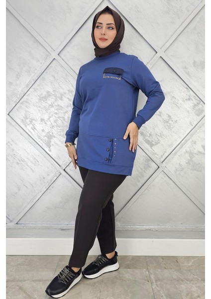 Kadın Düğme ve Cep Görünüm Detaylı Tesettür Tunik fiyatları