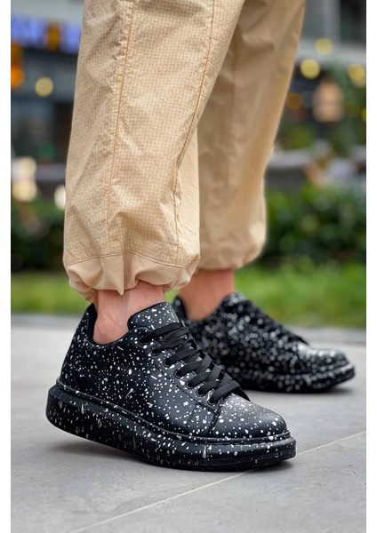 Xmpdby KB-X500 Kuback Siyah Silwer Bağcıklı Günlük Erkek Ayakkabı (Numara: 41)