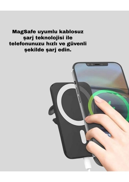 Mıknatıslı Magsafe Uyumlu Araç Tutucu Kablosuz Şarj Destekli fiyatları