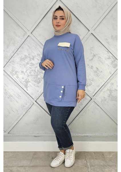 Kadın Düğme ve Cep Görünüm Detaylı Tesettür Tunik fiyatları