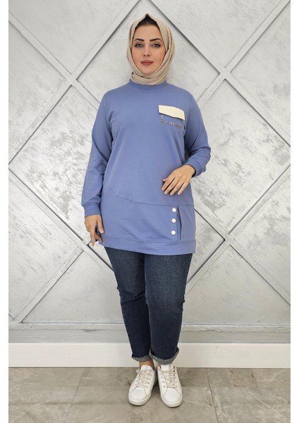 Kadın Düğme ve Cep Görünüm Detaylı Tesettür Tunik modelleri
