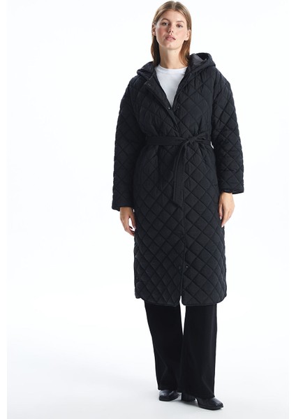 Yeni Sezon Kapüşonlu Kapitone Oversize Kadın Şişme Mont