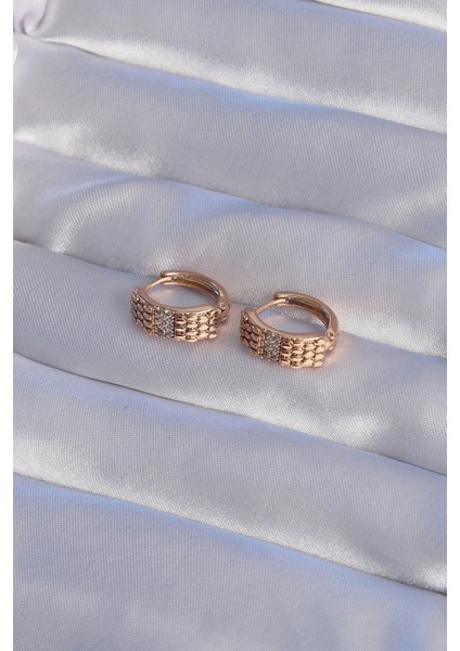 Xuping Rose Renk Zirkon Taşlı Işlemeli Halka Küpe fiyatları