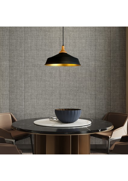 Siyah Asaletli Ahşap Ters Mantar Kafa Tekli Avize Retro Sarkıt Ofis Showroom Salon Mutfak Avizeleri indirimleri