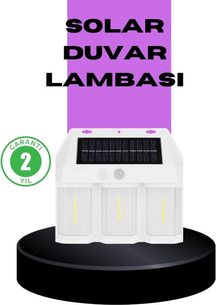 3 In 1 Solar Duvar Lambası – IP65 Su Geçirmez, Hareket Sensörlü