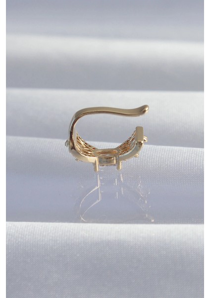 Pirinç Gold Renk Zirkon Taş Kaplama Earcuff Küpe fiyatları