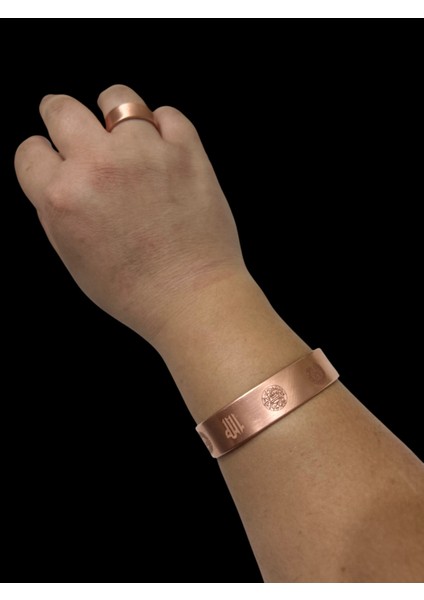 Bakır Bileklik & Yüzük 2 mm Kalınlık 16 mm Genişlik ( Dua Korumalı Zırh Korumalı ) indirimleri