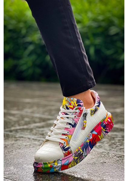 Xmpdby Kb-02 Kuback Bağcıklı Crocodile Beyaz Kırmızı Günlük Erkek Ayakkabı (Numara: 40) indirimleri