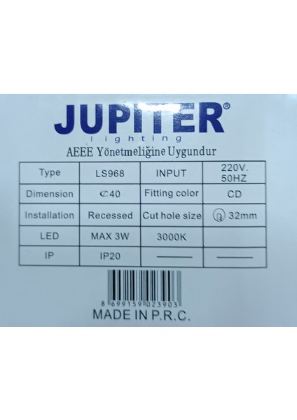 LS968 S 3W LED MOBİL SPOT GÜNIŞIĞI 3000K