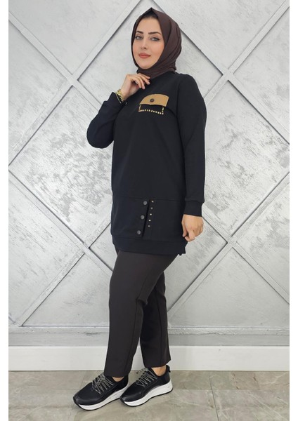 Kadın Düğme ve Cep Görünüm Detaylı Tesettür Tunik fiyatları