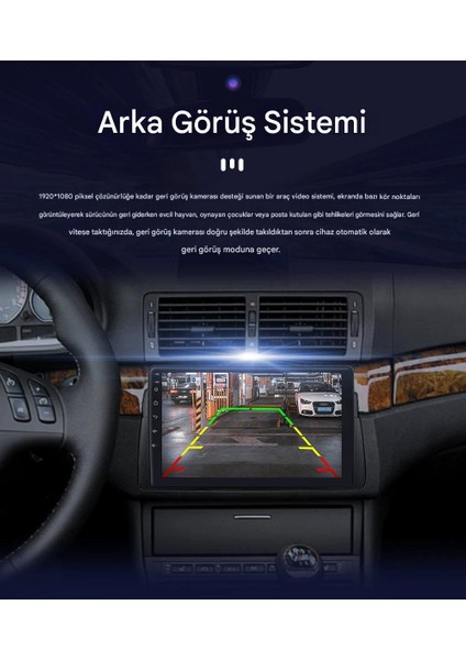 1999-2005 Bmw E46 Için 2+32GB, 9 Inç Gps & Carplay Destekli, Kameralı Multimedya Navigasyon Sistemi