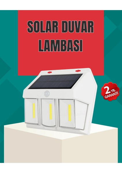 Dış Mekan Solar Duvar Lambası – 120° Hareket Algılama, 3 Işık Modu