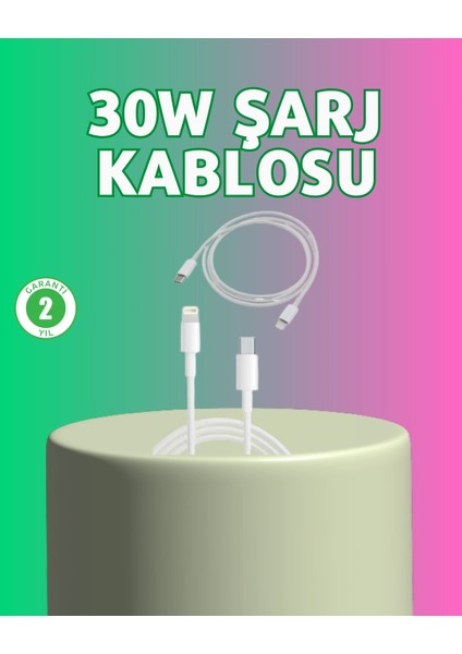 Orijinal Kalite 30W Type-C Lightning Hızlı Şarj Kablosu – 1.2m Dayanıklı