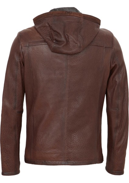 Kahve Hakiki Deri Erkek Hakiki Deri Mont - E22KDM310328-R4W