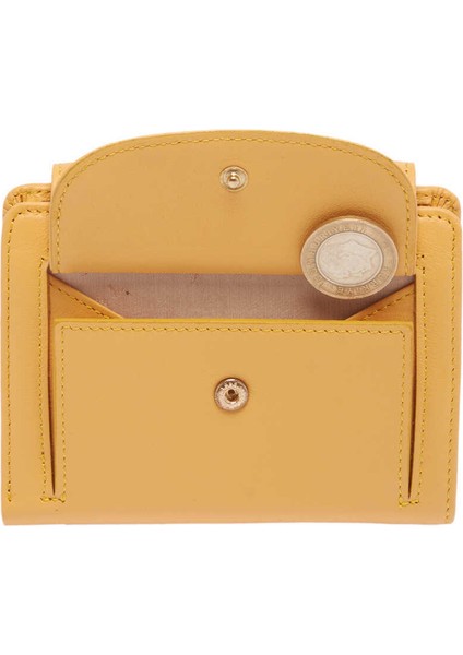 Sarı Hakiki Deri Kadın Cüzdan - S1CB00005714-E96