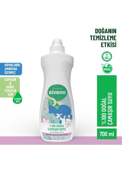 %100 Doğal Çamaşır Suyu Bitkisel Lavanta Çay Ağacı Tüm Yüzey ve Kumaşlarda 700 ml