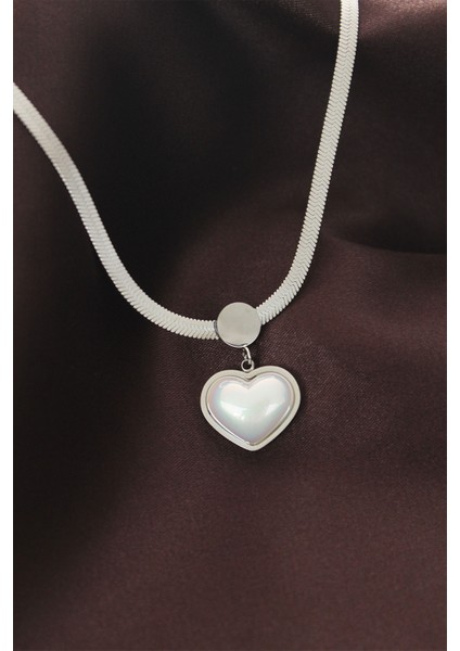 316L Çelik İtalyan Zincir Kalp Kolye - TJ-BKO6207