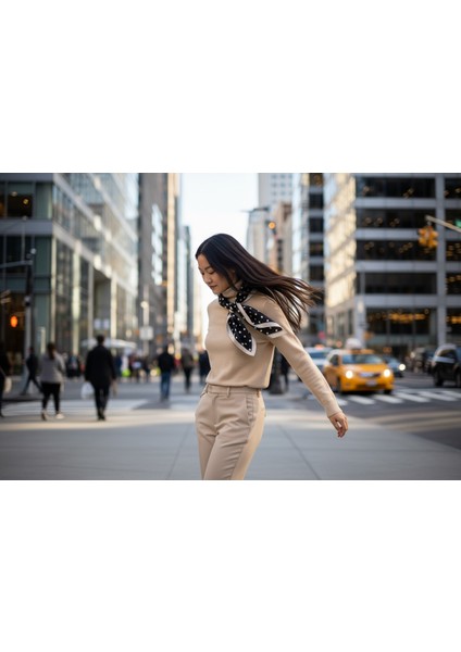 Puantiye Desenli Fular 70 x 70 modelleri