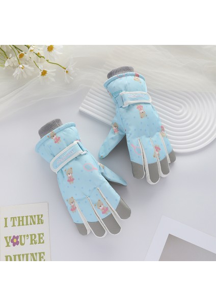 Kayak Eldivenleri Bayan Kış Artı Kadife Su Geçirmez Rüzgar ve Soğuk Sıcak Eldivenler (Yurt Dışından)