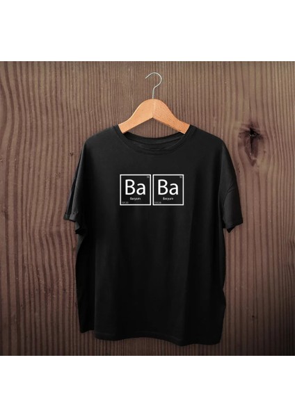 Babalar Günü Baskılı T-Shirt - Siyah