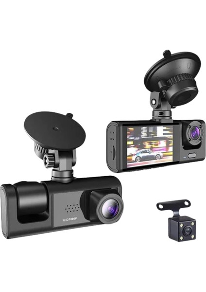 Gelişmiş G-Sensörlü Üçlü Araç Kamerası – 5” LCD Ekran ve Hareket Algıl - ?00?27E2-8G0 fırsatları