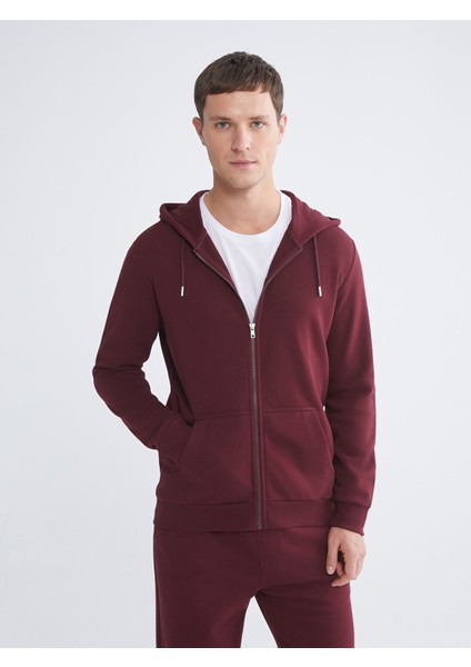 Yeni Sezon Kapüşonlu Uzun Kollu Erkek Fermuarlı Sweatshirt