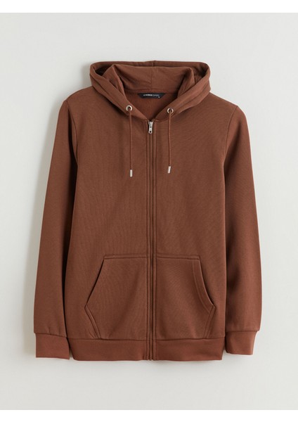 Yeni Sezon Kapüşonlu Uzun Kollu Erkek Fermuarlı Sweatshirt indirimleri