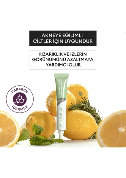 Akne ve Sivilce Karşıtı Doğal Krem 20ml - Çay Ağacı, Limon, Nane Yaprağı Yağı - Tea Tree & Lemon fırsatları