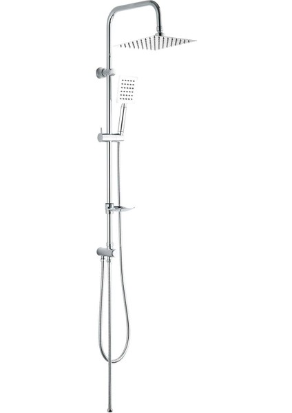 Kolonlu Tepe Duş Seti Duş Yağmurlama Slim Çelik Başlıklar KDS101