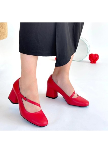 Xmpdby Kier Kırmızı Cilt Topuklu Ayakkabı (Numara: 38) fırsatları