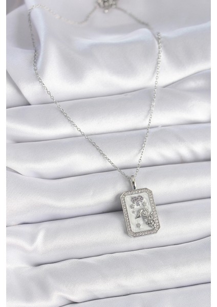 316L Çelik Gümüş Renk Zincir Koç Burcu Zirkon Taşlı Kadın Kolye fiyatları