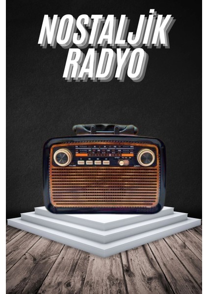 Bfs Eskitme Nostalji Tasarımlı Bluetoothlu Nostalji Radyo Ahşap Nostaljik Görünümlü