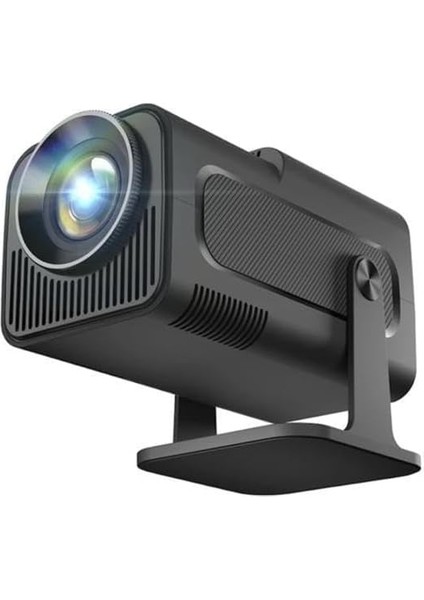HY320 Siyah Taşınabilir Sinema Projektörü 4K 1080P 10 W Güçlü Bluetooth Akıllı Projeksiyon Wifi
