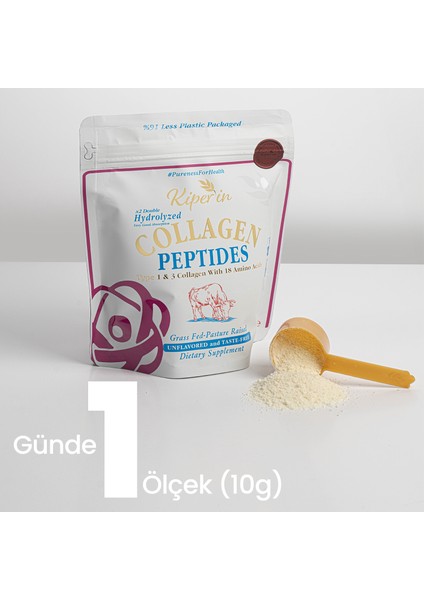 %100 Saf ve Doğal Yüksek Biyoaktif Çift Hidrolize Kolajen Peptitler Içeren Diyet Takviyesi (300GR) fırsatları