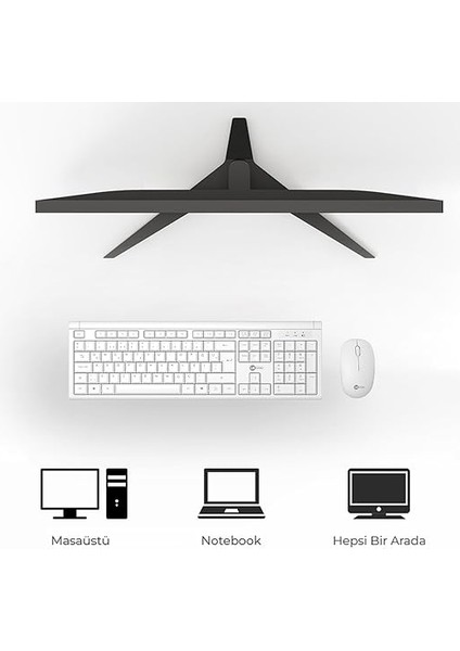 KW200 Kablosuz Türkçe Q Klavye & Mouse Set - Qwerty Türkçe Dizilim Klavye, 1200DPI Optik Fare, Win/mac Uyumlu, Sıvı Dökülmesine Dayanıklı, Tam Boyutlu Türkçe Q Klavye Mouse Seti Beyaz fiyatları