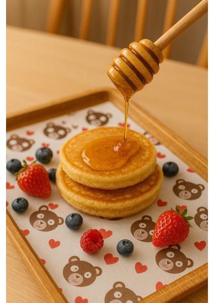 Özel Desenli 100 Adet Sunum Kağıdı Gazete Vintage Gazete Kağıt Mutfak Kafe Sunum Sofra Ayıcıklı