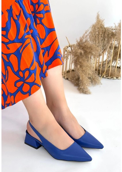 Xmpdby Morji Mavi Cilt Topuklu Ayakkabı (Numara: 42) fiyatları