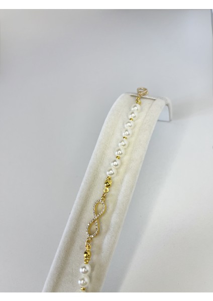 Zirkon Taşlı Sonsuzluk Figürlü Inci Bileklik fiyatları